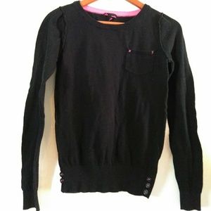 Black And Pink Thin Knit Sweater